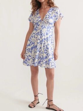 Marine Layer Camila Floral Mini Hemp Dress Size S